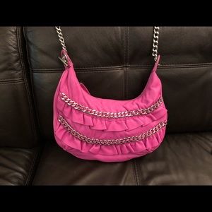 Betsy Johnson Hot Pink Chain Crossbody Bag